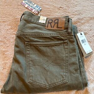 Ralph Lauren RRL Men's Slim Fit Olive Jeans
